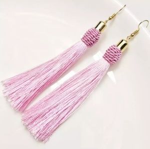Beautiful Long Tassel Earring Fashion Pink